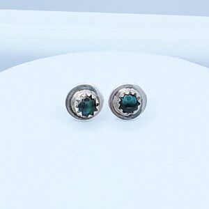 Vintage 925 Sterling Silver NAVAJO Abalone Stud Post Earrings